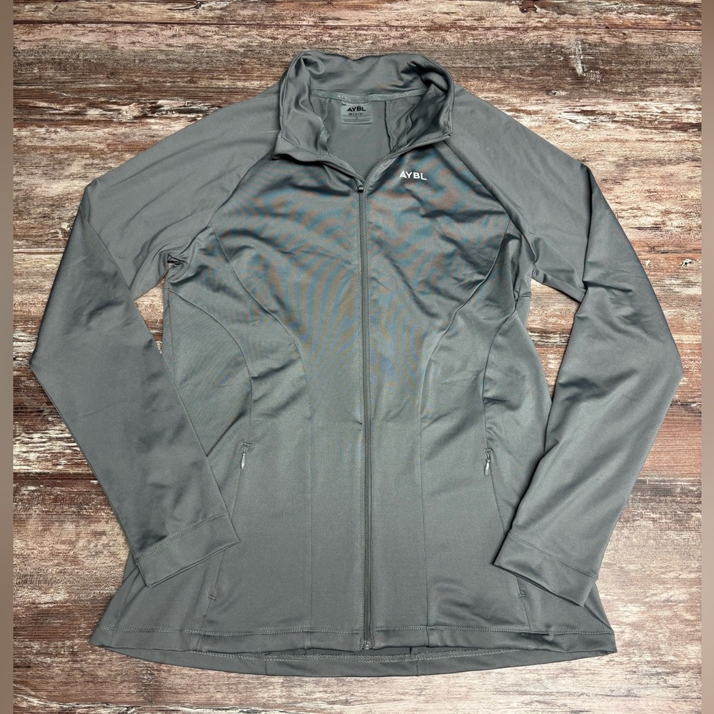 AYBL | VGUC Grey Full-Zip Jacket Fitted Stretch Athletic Workout Weightlift, L